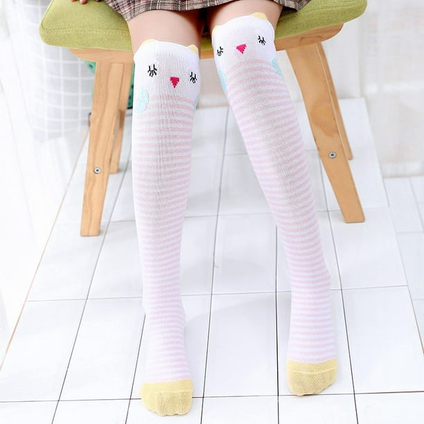 1 PCS Cotton Children/'s Socks Cat Girls Cartoon Long Kids Fille Knee High
